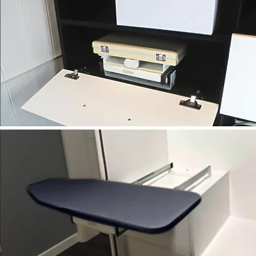 Vista 7 de Tabla de planchar plegable retráctil, giratoria de 180° Tabla de planchar extraíble para armario, ahorro de espacio con cubierta extraíble