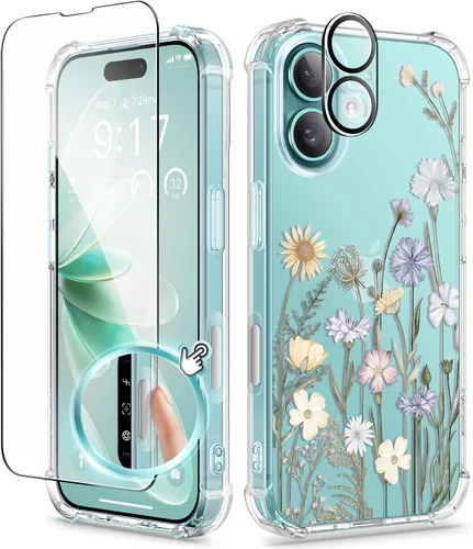 Vista 145 de GVIEWIN - Funda para iPhone 11 con protector de pantalla + protector de lente de cámara, cubierta protectora transparente suave de poliuretano