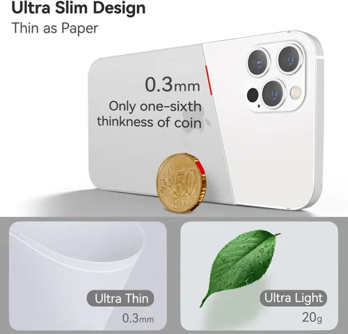 Vista 2 de QLTYPRI Funda ultradelgada para iPhone 13 Pro Max de 6.7 pulgadas con protección de cámara de cobertura completa, translúcida mate, delgada, ligera