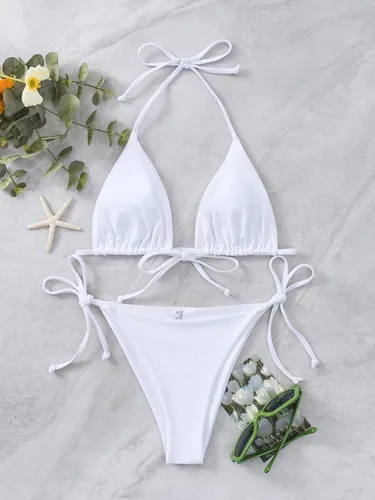 Vista 99 de Rajputana Conjunto de bikini para mujer, traje de baño brasileño de dos piezas con tanga