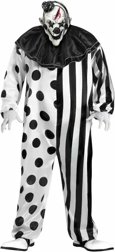 Vista 2 de nezababycos Disfraz de asesino payaso espeluznante de Halloween para disfraz de Joker sangrante trajes de cosplay para fiesta de adultos