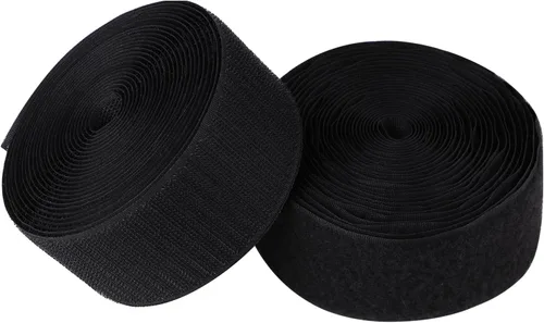 Vista 7 de Tiras de gancho y bucle de 1 pulgada de ancho (0.984 in) de 5 yardas, cinta entrelazada, cinta de gancho y bucle para ropa, manualidades de costura