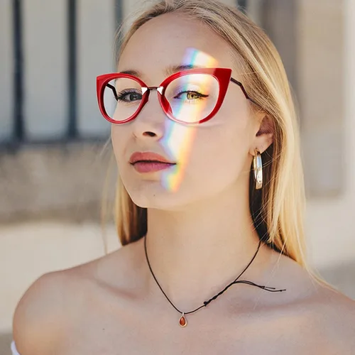 Vista 2 de Zeelool Gafas de bloqueo de luz azul ojo de gato de gran tamaño con estilo para mujer Jacqueline FP0669