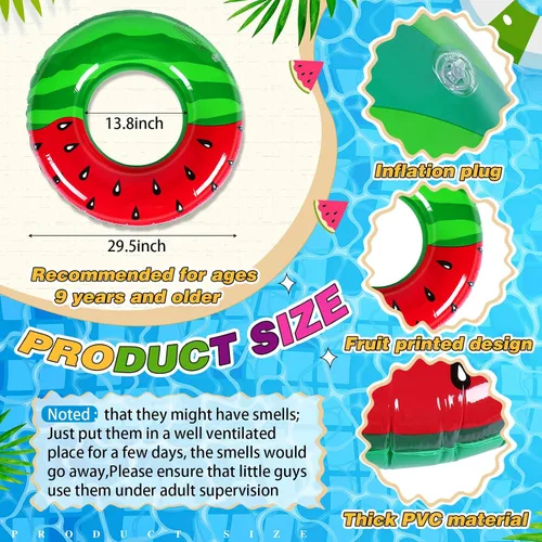 Vista 3 de Libima Flotadores inflables de piscina para adultos, anillos de natación, tubos de natación, flotadores para adultos, decoraciones hawaianas
