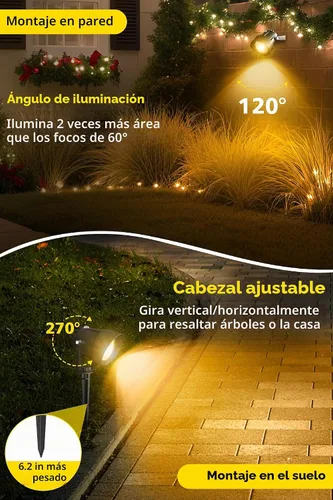 Vista 4 de T-SUN Iluminación exterior del atardecer al amanecer, luces de poste de bandera con fotocélula de encendido y apagado automático, impermeables, LED