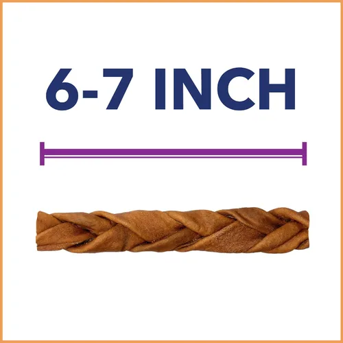 Vista 3 de Pet Factory CareChewz - Golosinas trenzadas delgadas de colágeno de 6 a 7 pulgadas para masticar para perros, sabor a pollo, 5 unidades/1 paquete