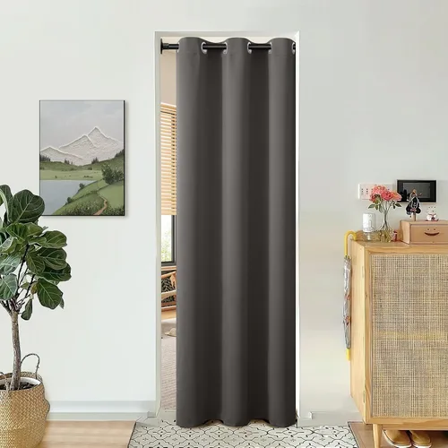 Vista 16 de BGment Cortina Oscurecedora para Puerta Corredera, Cortina Divisoria Opaca Ancha para Sala de Estar de 84 Pulgadas de Largo, Cortina Térmica de Rosa