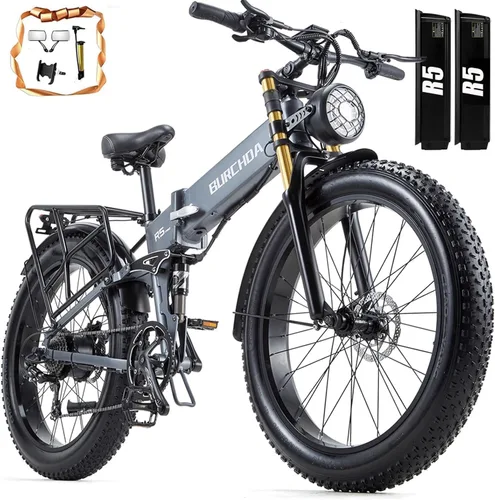 Vista 9 de Electric Bike for Adults 1500W Peak 30 MPH E-Bike 70-140 Mile, 48V 20/40 Ah Removable Battery, 26" Fat Tire Electric Dirt Bike, Full Suspension