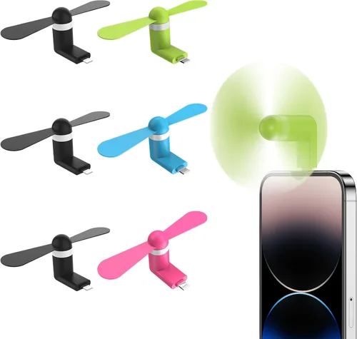 Vista 16 de Paquete de 3 ventiladores portátiles para teléfono celular compatible con iPhone 14/14Pro Max/13/13 Pro Max/12/12 Pro Max/11/11 Pro/11 Pro