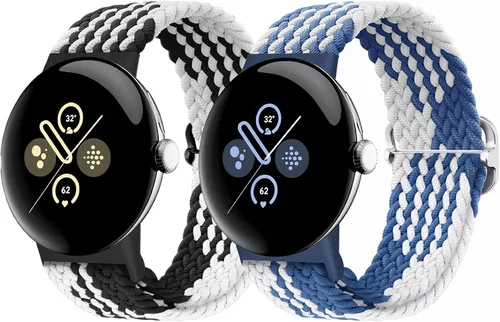 Vista 54 de Correas trenzadas Solo Loop compatibles con Google Pixel Watch 4, 3, 2, 1 de 1.61 pulgadas/1.77 pulgadas, correas elásticas ajustables de nailon