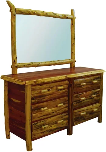 Vista 4 de Furniture Barn USA -Dormitorio rústico Lod - Juego de dormitorio estilo misión Red Cedar Log Queen