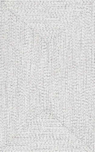 Vista 2 de nuLOOM Alfombra de Área Cuadrada Sólida Trenzada a Mano de 8 Pies para Interiores/Exteriores, Apta para Mascotas, Alto Tráfico, Resistente a