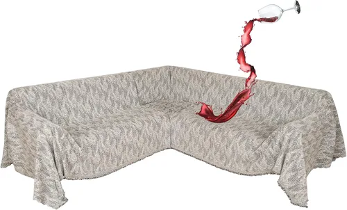 Vista 18 de Fundas de sofá seccional 100% impermeables para perros, funda de sofá de esquina en forma de L, funda de sofá de chenilla lavable, cobija moderna