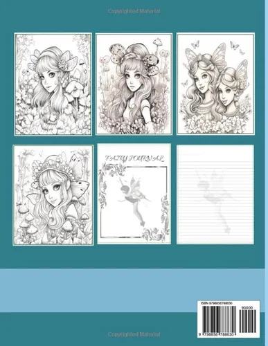 Vista 2 de Fairy Fantasies Coloring Book Journal