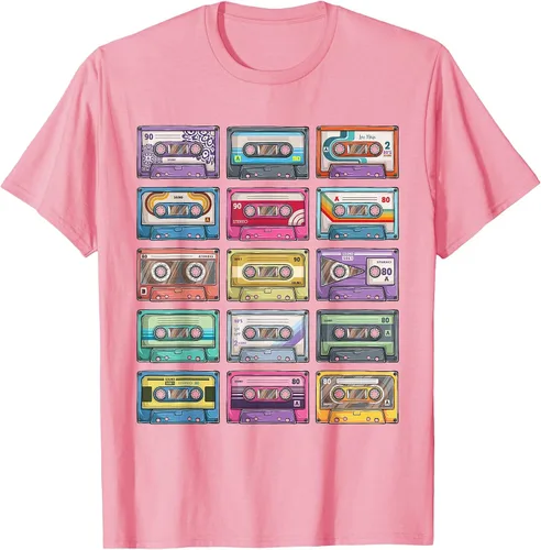 Vista 46 de Vintage Cassette Tapes Collection 80's 90's Music Mixtape T-Shirt Asphalt Grey