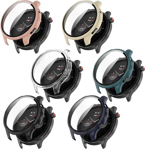 Vista 11 de Fundas protectoras de pantalla compatibles con Amazfit GTR 4 Pro/GTR 4 a prueba de golpes, protector delgado, protector delgado con diseño de Negro