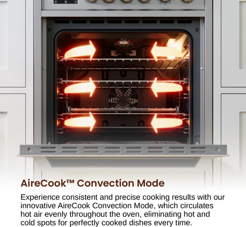 Vista 8 de Rangaire RRG241TS Cocina de Gas de 24" con Temporizador - Acero Inoxidable, Quemadores Sellados, Ventilador de Convección, Estantes de Fácil Alcance