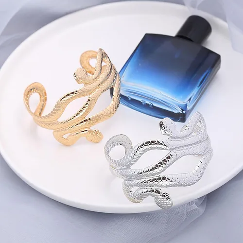 Vista 6 de Long tiantian Collar de pulsera de serpiente para mujer, pulsera de serpiente flexible, gargantilla de serpiente, collar Medusa para fiesta