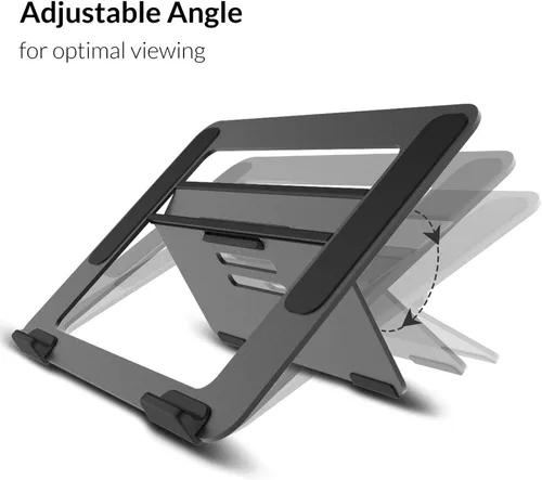 Vista 3 de Avantree YS104 - Soporte de refrigeración ajustable de aluminio para computadora portátil, soporte portátil para iPad, tableta y libro, elevador