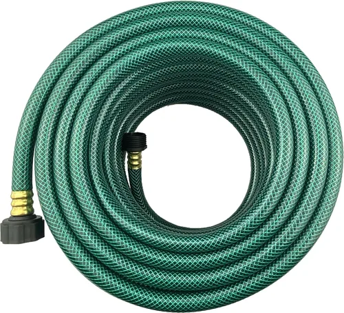 Vista 25 de Darnassus Manguera de jardín de PVC de 1/2 pulgada, color verde, resistente, con accesorios de latón macizo, sin fugas, flexible, para exteriores