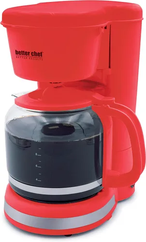 Vista 3 de Better Chef Cafetera básica 12 tazas Pause-N-Serve Borde de metal cepillado (negro)