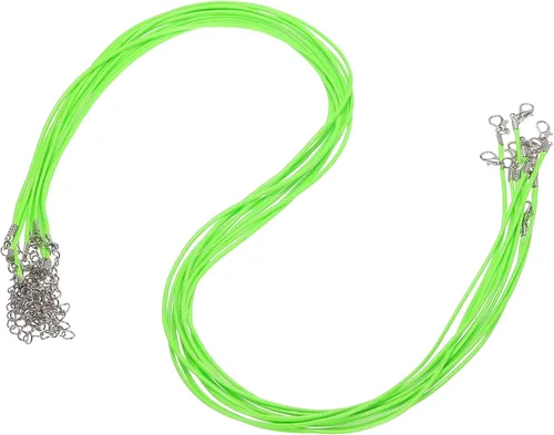 Vista 109 de MECCANIXITY 10 cordones de collar encerado de 18 pulgadas, cadena de collar a granel con cierre de 0.059 in de cuerda de cuero encerado para hacer