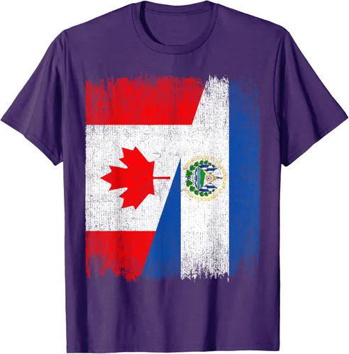 Vista 50 de Camiseta Half Canada El Salvador Flag Canadian Salvadoran Pride Roots