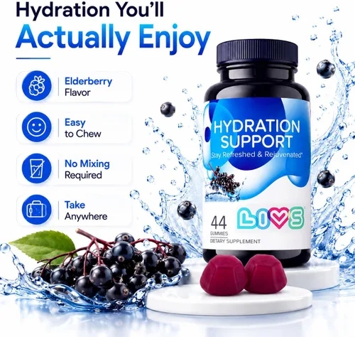 Vista 4 de LIVS Gomitas de electrolitos para apoyo de hidratación y recuperación después del entrenamiento, suplemento mineral con calcio, sodio, potasio