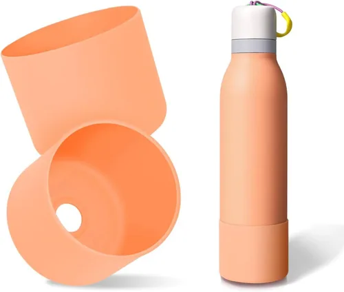 Vista 40 de 2 botas de silicona superiores para Owala FreeSip Twist de 24 onzas, funda inferior resistente a los arañazos, accesorios de botella de Owala