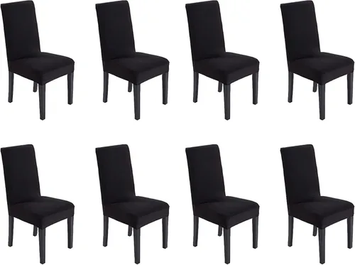 Vista 20 de Funda protectora de tela de elastano elástica extraíble y lavable para silla de comedor (color aguamarina, 6)