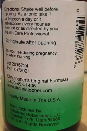 Vista 2 de Christopher's Original Formulas Sirope completo de tejido y hueso, mezcla de hierbas tradicional para apoyar huesos, tejidos y cartílagos, fórmula
