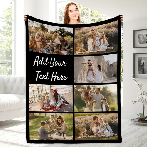 Vista 10 de Manta con fotos personalizada para novio, regalos del día de San Valentín, manta de fotos personalizada, regalos de novio de novia, regalos del día