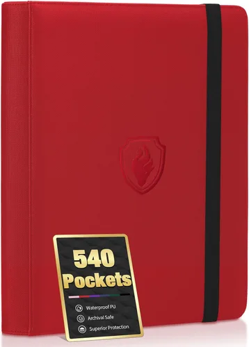 Vista 30 de Carpeta prémium de 9 bolsillos para tarjetas de 360 tarjetas, carpeta de tarjetas comerciales Fabmaker PU Sturdy Card Collection Album