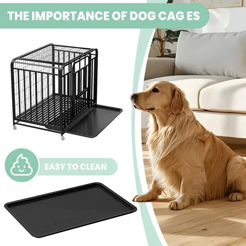 Vista 7 de 42 Inch Escape-Proof Dog Crate with Double Door, Heavy Duty Indestructible Dog Cage, Secure Kennel for Strong Dogs, for High Anxiety Dogs, XXL