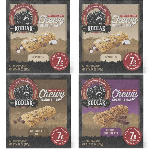 Vista 9 de Kodiak Cakes Barras masticables de granola, S'mores, altas proteínas, 100% granos integrales, 12 cajas con 5 barras cada una (60 barras en total)