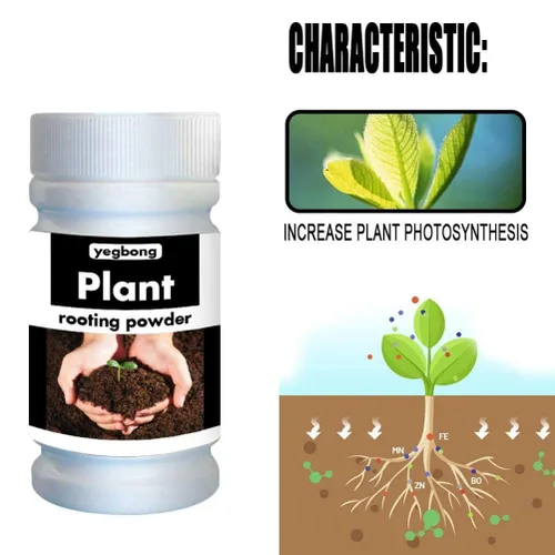 Vista 2 de Polvo de raíz, polvo de enraizamiento para esquejes, hormona de raíz, estimulador de raíces, fertilizante y mejorador de suelo, cultiva nuevas