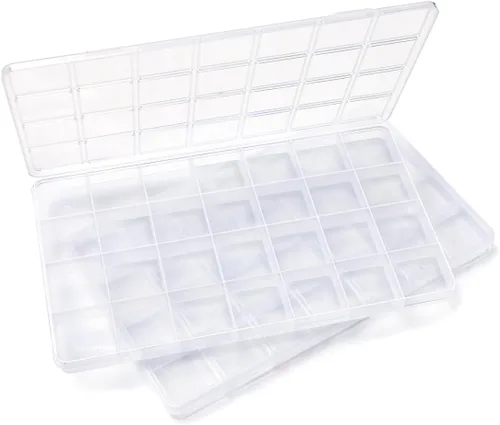 Vista 14 de IOOLEEM Caja organizadora de cuentas de plástico de 15 rejillas, caja de almacenamiento de contenedores, divisores para artes y manualidades