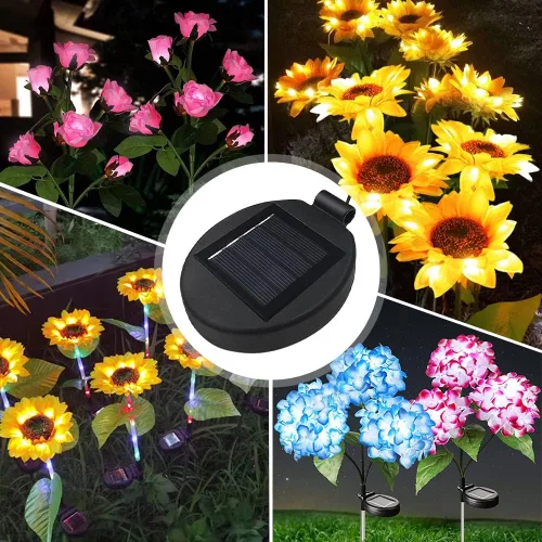 Vista 5 de Parte superior de repuesto de luz solar para luz de flor, panel solar LED, parte de repuesto para decoración de flores al aire libre, jardín, patio