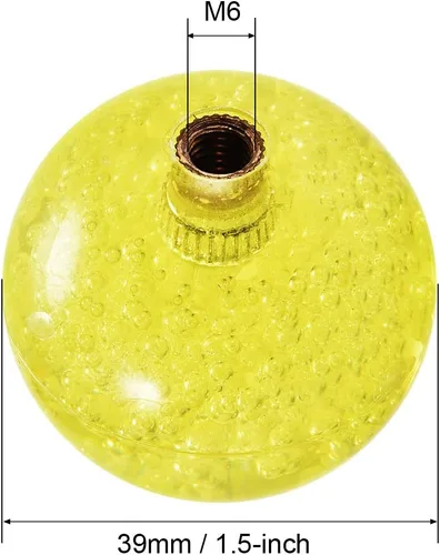 Vista 2 de uxcell Joystick Ball Top Handle Rocker Cabeza Redonda Arcade Juego DIY Piezas Reemplazo Cristal Amarillo