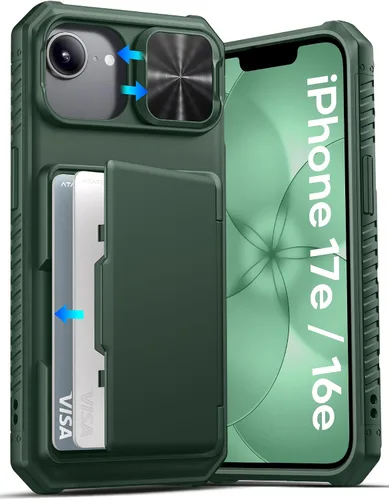 Vista 55 de ATATOO Funda Cartera para iPhone Air, Portador de Tarjetas Integrado (3-5 Tarjetas) [Bloqueo RFID] y Cubierta Deslizante para Cámara, Protección