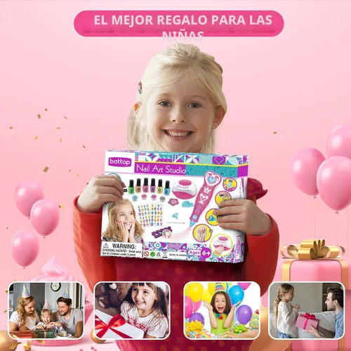 Vista 7 de BATTOP Juego de Esmalte de Uñas para Niñas, Kits de Arte de Uñas con Secador de Uñas y Pluma de Purpurina, Esmalte de Uñas de Secado Rápido