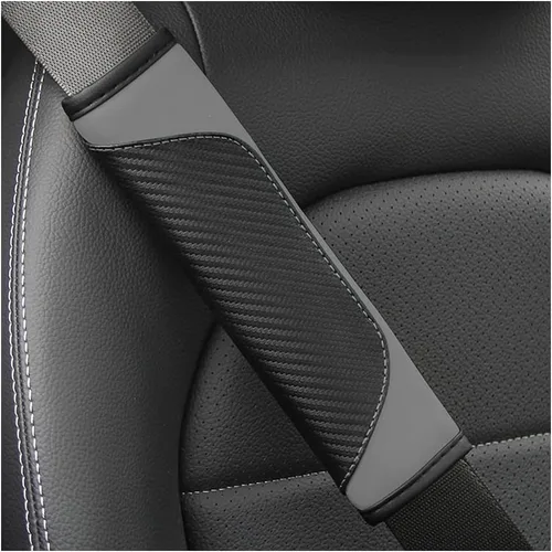 Vista 22 de Osilly 2 piezas de fundas para cinturón de seguridad de coche, protección de hombro de fibra de carbono, cojín suave para cinturón de seguridad