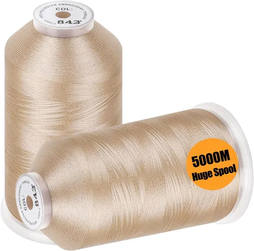 Vista 21 de New brothread - 2 bobinas enormes de 5000 m cada una de hilo de poliéster para máquina de bordar 40WT para máquinas comerciales y domésticas