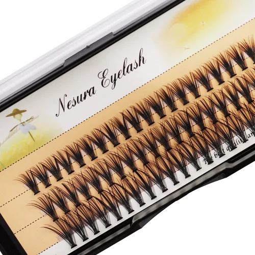 Vista 10 de BODERMINCER 60 pestañas postizas negras hechas a mano, 10D, largas, naturales, pestañas individuales, extensión de pestañas postizas, maquillaje