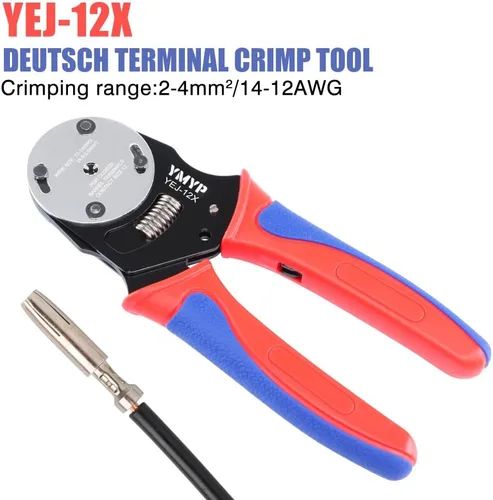 Vista 7 de Deutsch - Engarzadora de barril cerrado tamaño 12,4 vías sangría, 8 tipos de impresión para contactos sólidos Deutsch DTP calibre 14-12 AWG (YEJ-12X)