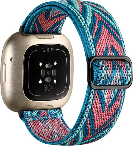 Vista 24 de Maledan Banda de Repuesto para Correas Fitbit Sense Hombres Mujeres, Correa de Reloj Elástica de Nylon Transpirable Suave para Versa 3/Versa 4