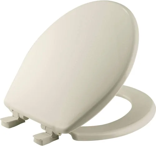 Vista 12 de Bemis 7300SLEC - Asiento de inodoro de cierre lento con bisagras fáciles de limpiar y asiento de plástico duradero, fabricado en EE. UU., alargado