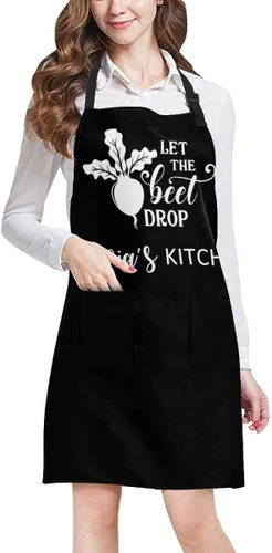 Vista 2 de Delantal de cocina con nombre personalizado para mujeres y hombres