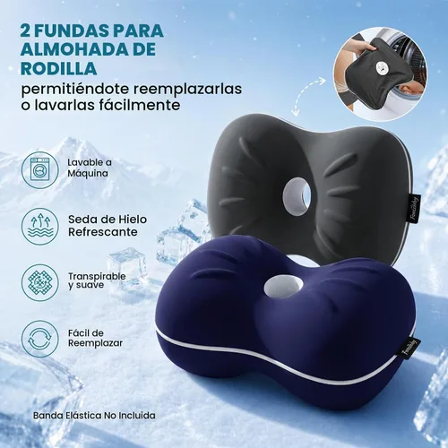Vista 2 de Almohada de rodilla para personas que duermen de lado, almohada suave de alineación de la columna vertebral, almohadas de rodilla de espuma Cubierta