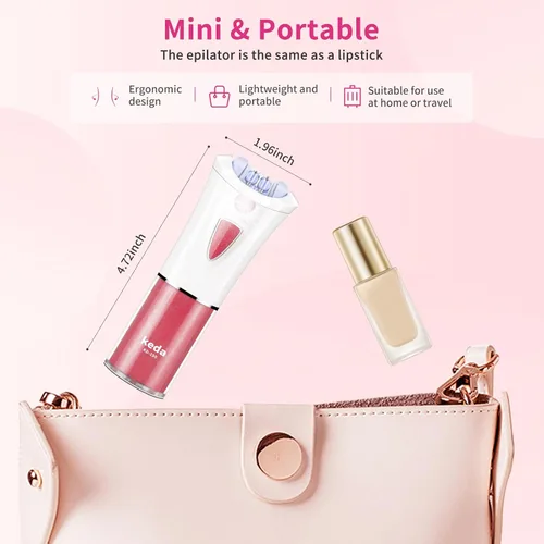 Vista 5 de Depiladora facial para mujer, depiladora facial con luz LED, pinzas eléctricas de deslizamiento suave para cara, brazos, piernas, línea de bikini